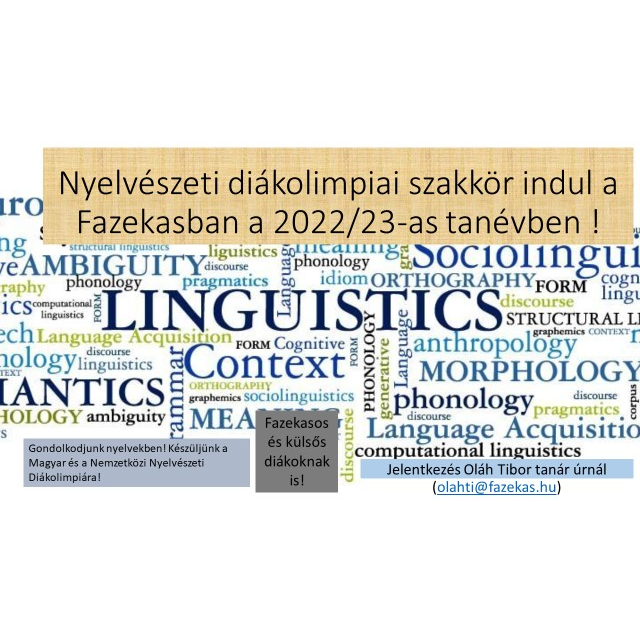 Nyelvészeti diákolimpia szakkör 2022/23